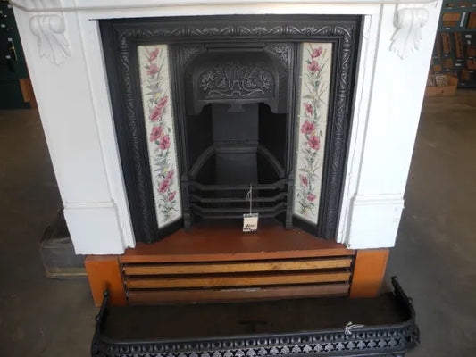 Original Restored 3 Tulips Grate - Original Vintage Salvage Tile