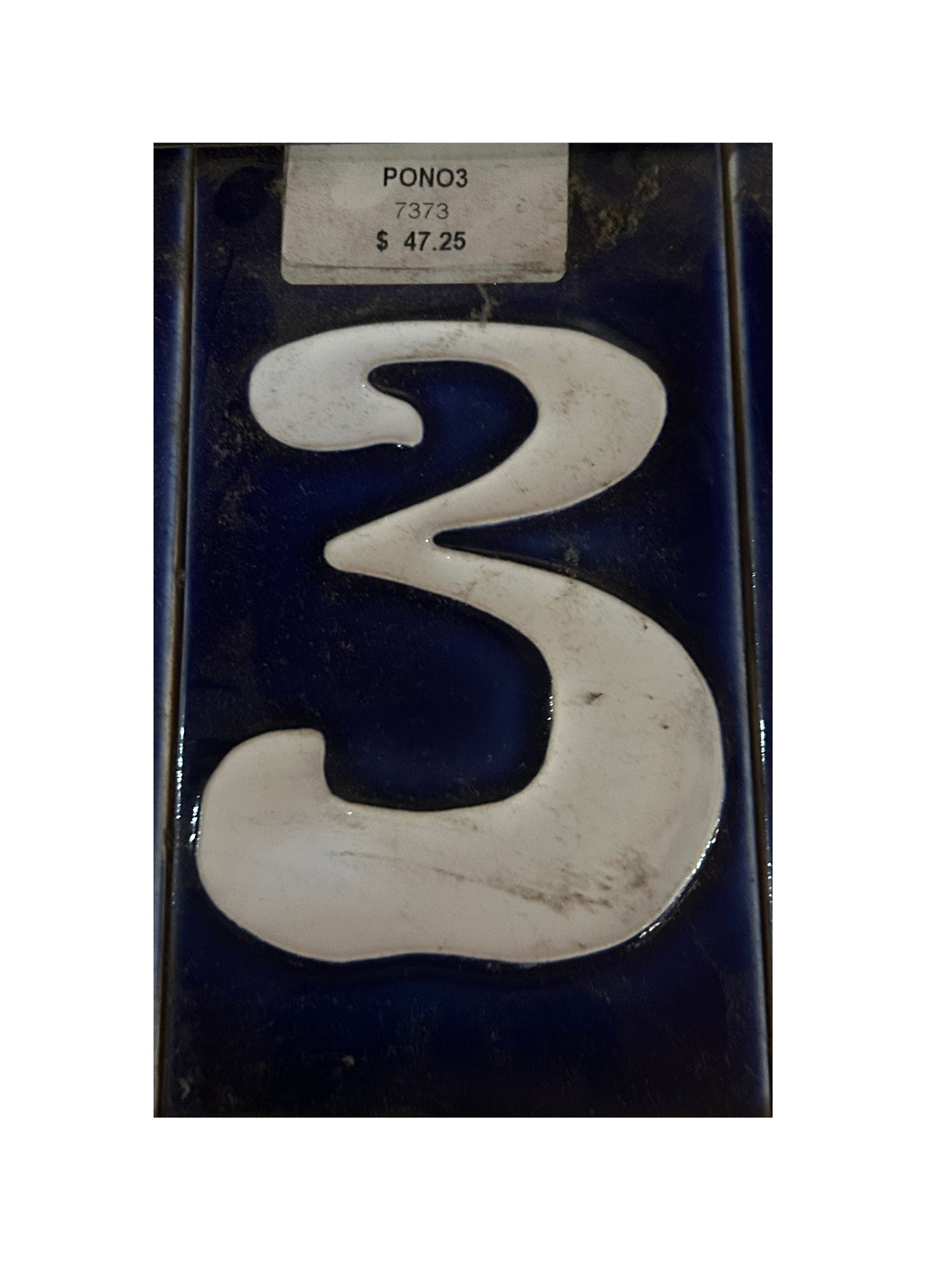 French Style Blue and White Numbers