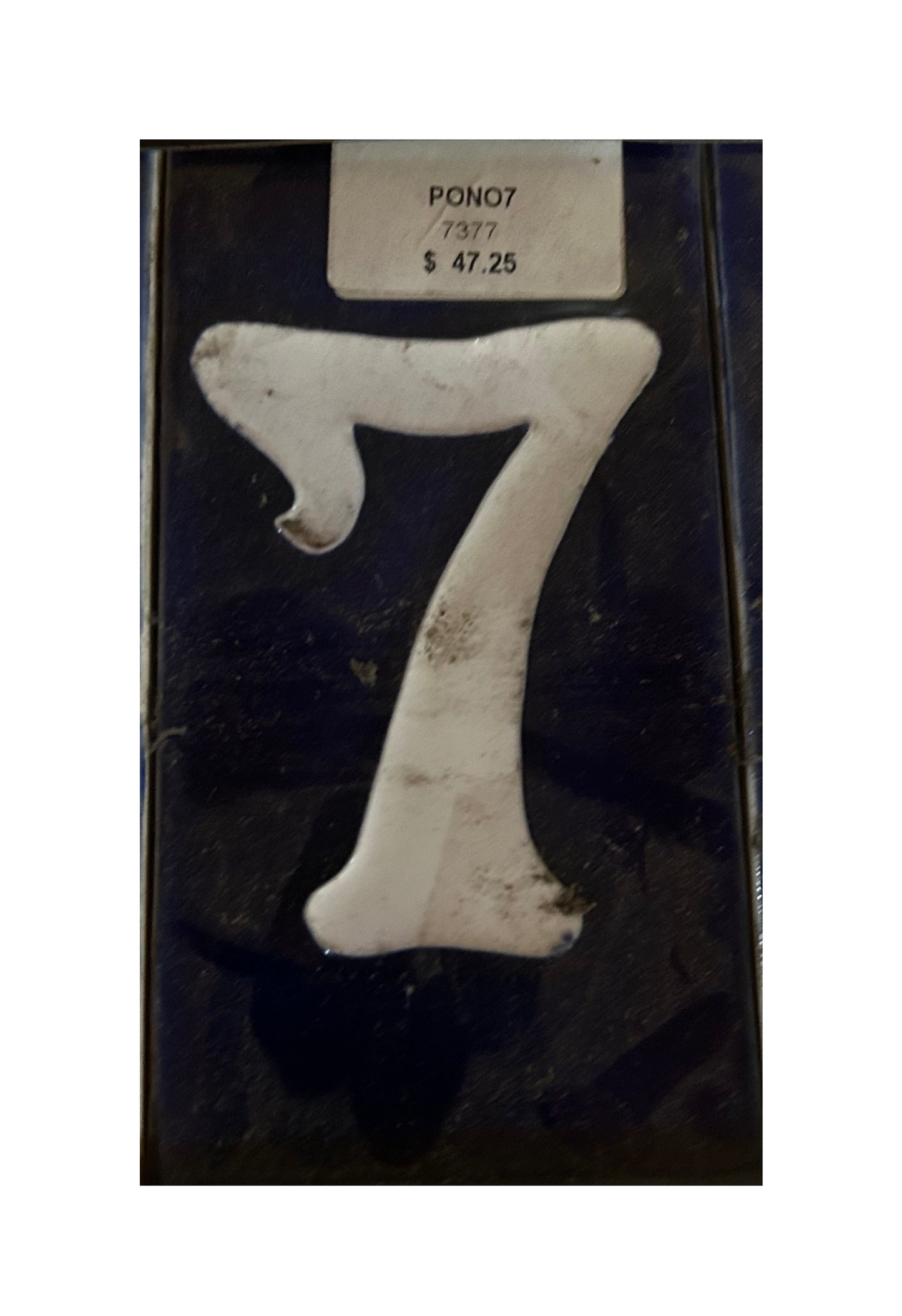French Style Blue and White Numbers