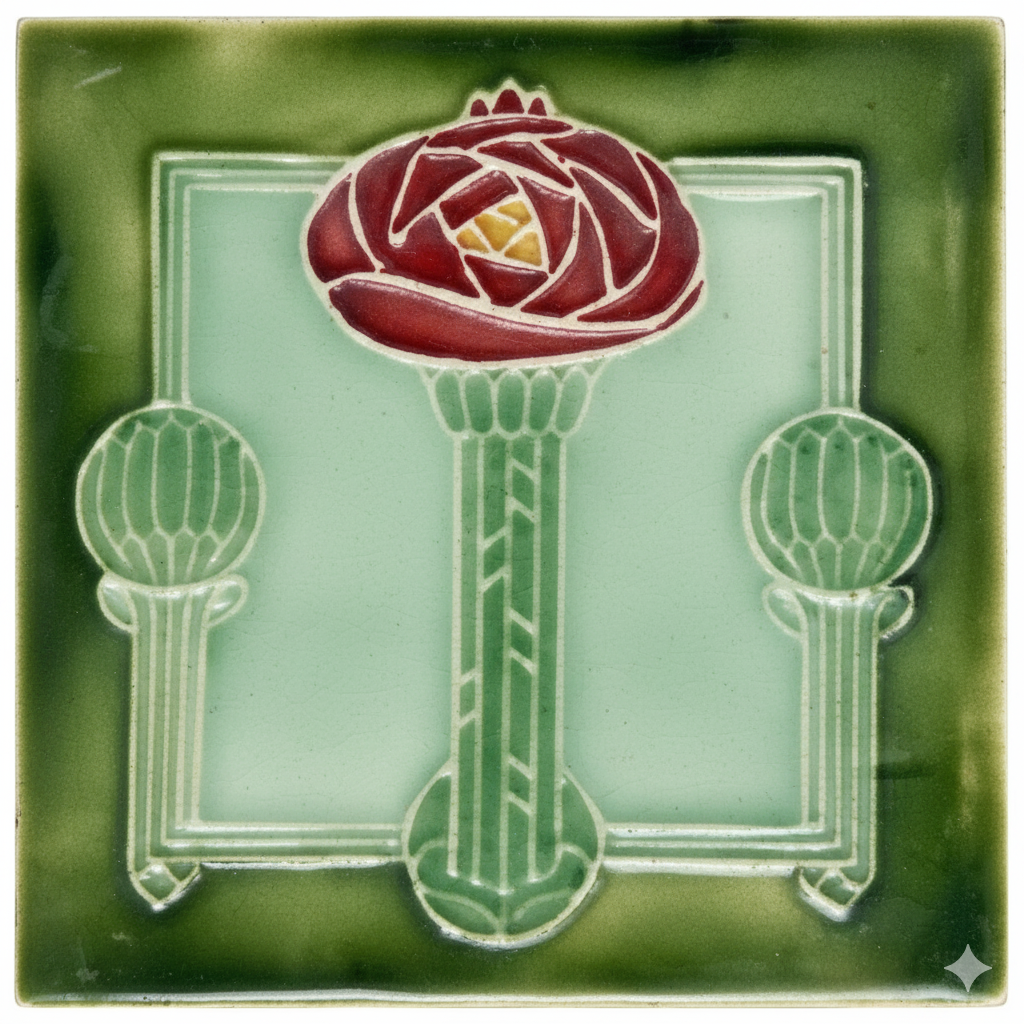 Burgundy Flowers, Green Background