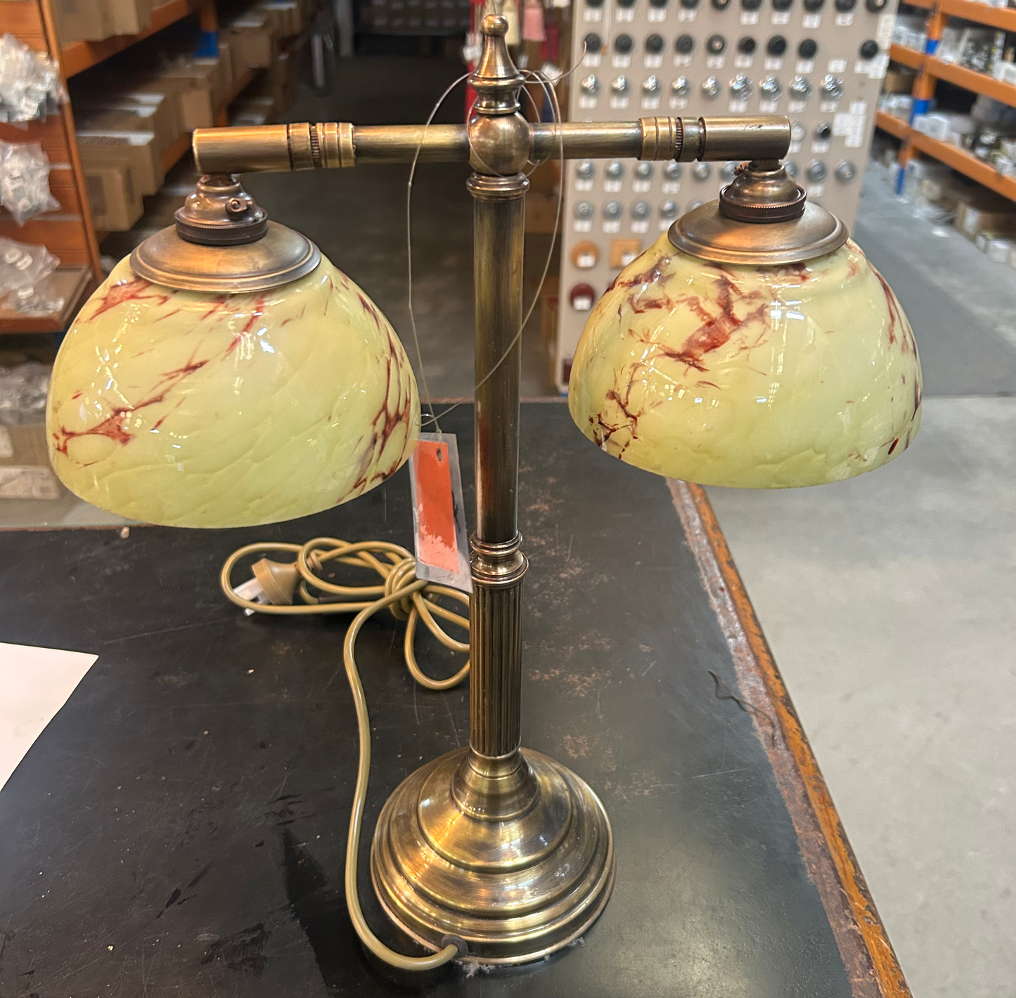 Twin Shade Banker’s Lamp