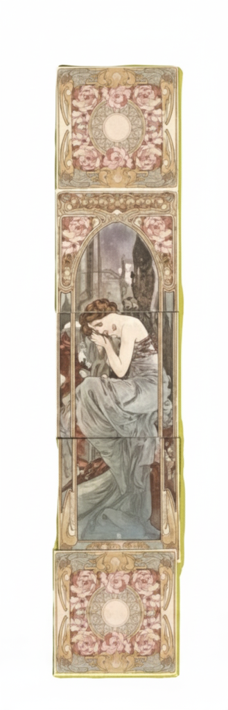 Mucha Noct. Slumber "Left" and "Right" 5 Tile Set - Right - Original Vintage Salvage Tile