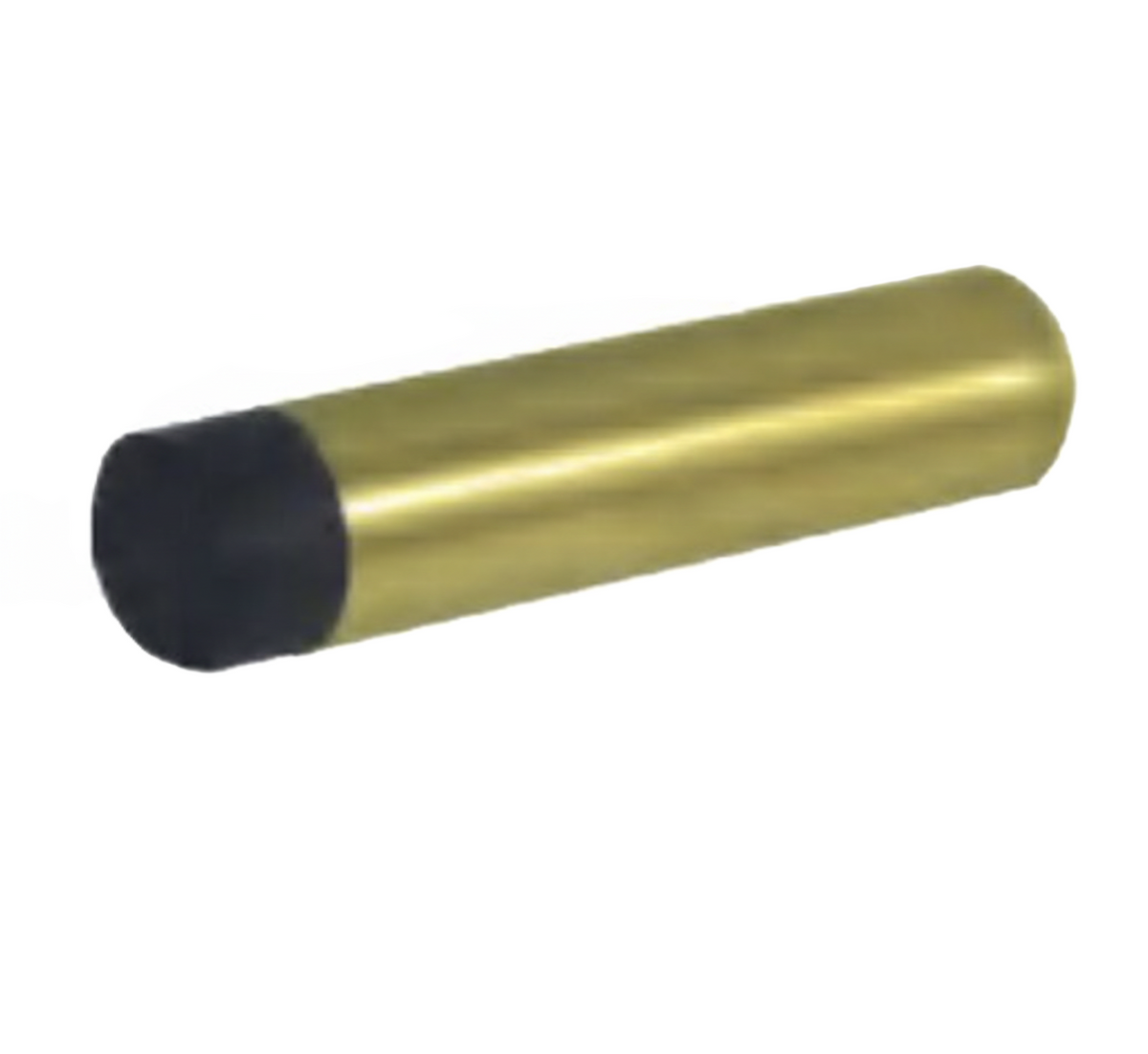 Wall Mount Tubular Door Stop - PVD Polished Brass - 75mm