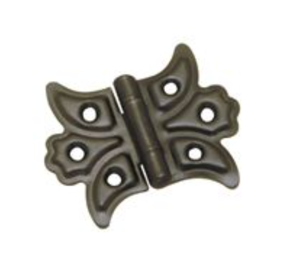 Decorated Iron Hinge - Black - 50mm x 62mm