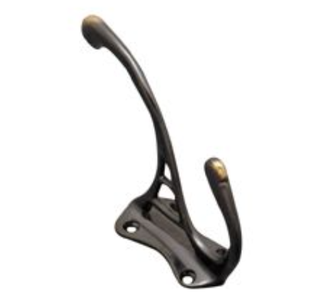 Hat & Coat Hook - Antique Bronze - 110mm
