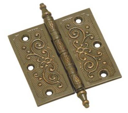 Decorated Hinge - Antique Bronze - 100mm x 100mm