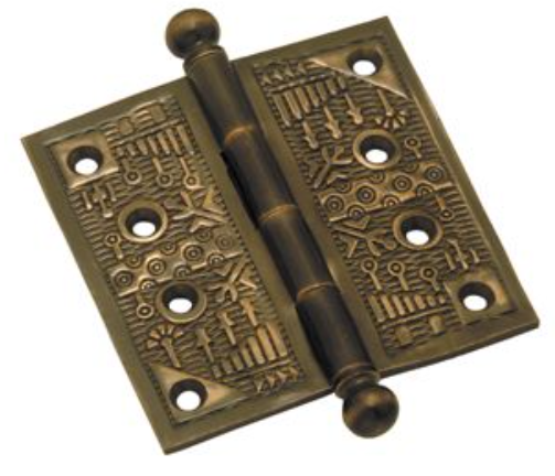Decorated Hinge - Antique Bronze - 100mm x 100mm