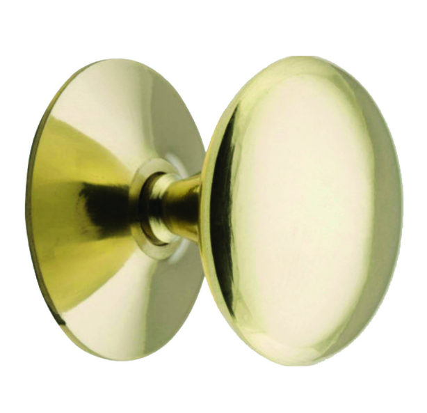 Round Cupboard Knob - Polished Brass - 50mm