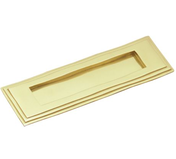 Letter Plate Edged - Polished Brass - 90mm x 280mm