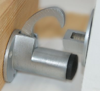 Door Stop & Holder - Polished Brass - 65mm