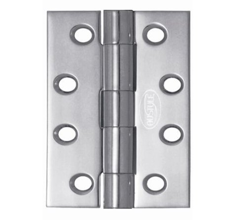 Butt Hinge Fixed Pin - Chrome Plated - 100mm x 76mm x 3mm