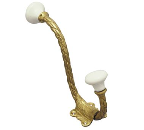 Hat & Coat Hook - Polished Brass - 150mm