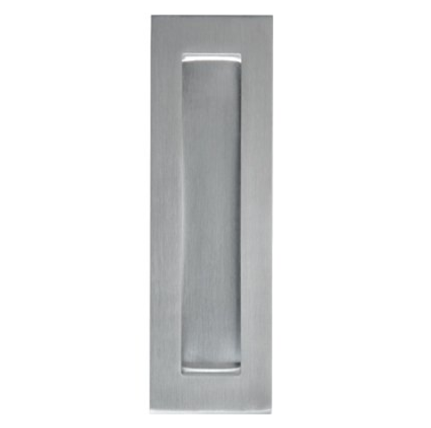 Flush Pull Concealed Fix Rectangle - Stainless Satin Steel - 100mm x 50mm