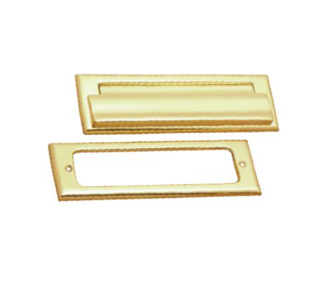 Letter Plate Front/Back Set - Polished Brass - 75mm x 220mm