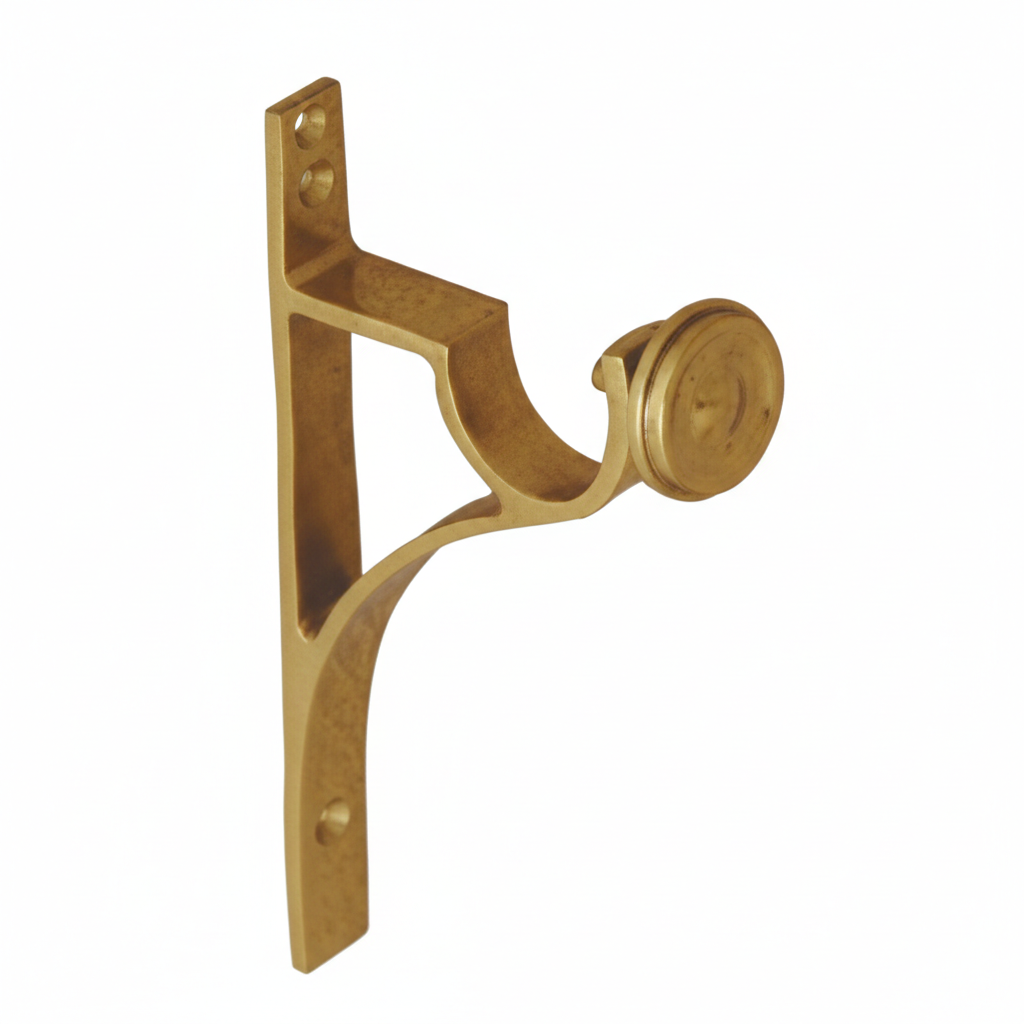 Curtain Wall Bracket - Polished Brass - 19mm