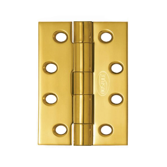 Butt Hinge Fixed Pin - Polished Brass - 89mm x 89mm