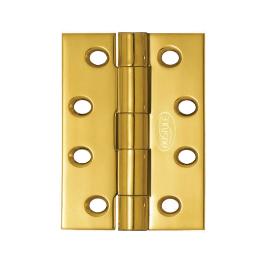 Butt Hinge Fixed Pin - Polished Brass - 100mm x 60mm