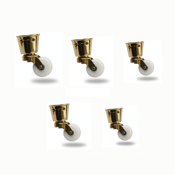 Cup Castors - White Ceramic Wheel - Original Vintage Salvage Tile