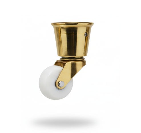 Cup Castors - Brown Ceramic Wheel - Original Vintage Salvage Tile