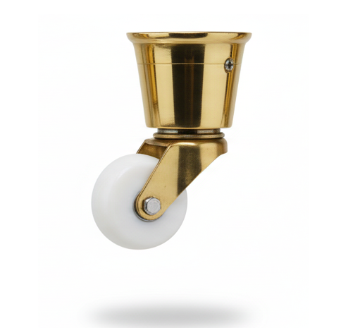 Cup Castors - Brown Ceramic Wheel - Original Vintage Salvage Tile