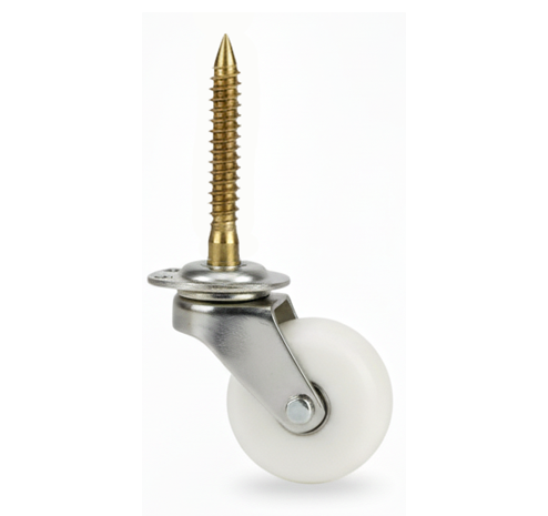 Screw Castor White Ceramic Wheel - 32mm