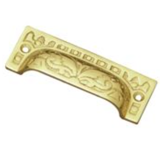 Drawer Pull - Polished Brass - 87mm
