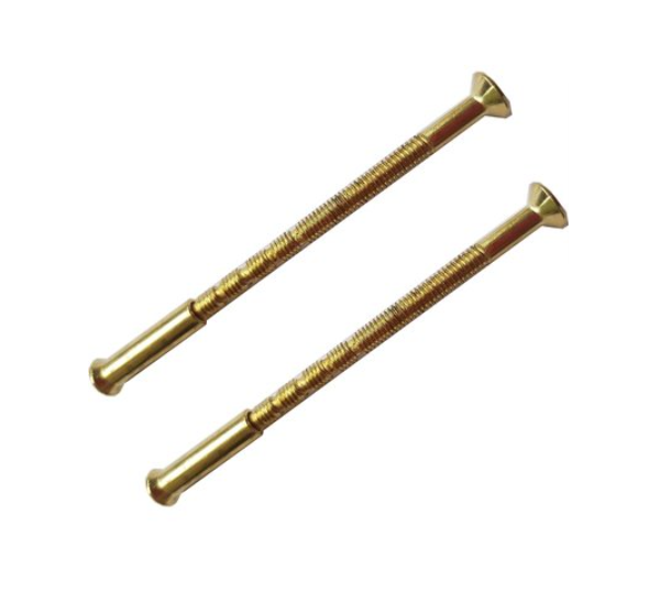 Thru Fixing 75mm Stainless Steel Screw with blind head & brass ferules x2