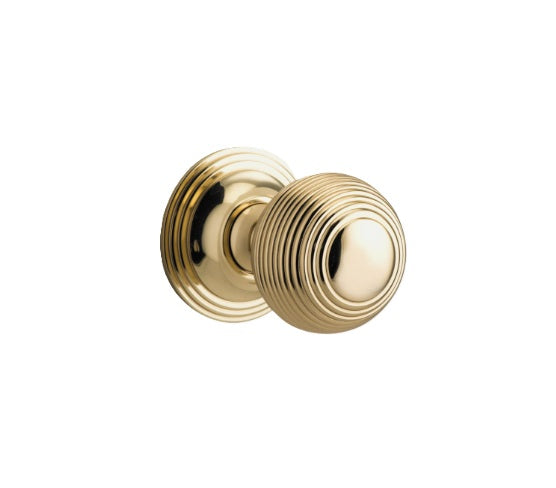 Guildford Knob - Round Rose - Polished Brass
