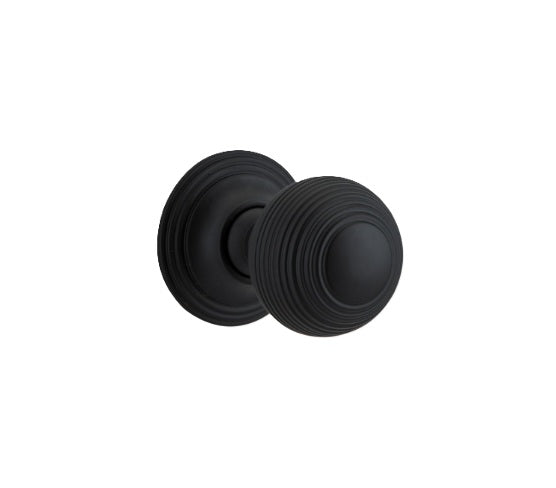 Guildford Knob - Round Rose - Matt Black