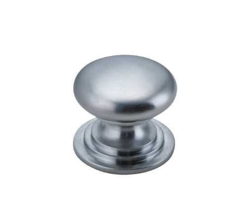 Sarlat Cupboard Knob - P27xD32mm - Brushed Chrome