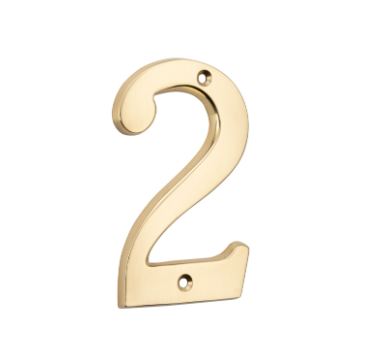 Numerals – 2 - Polished Brass