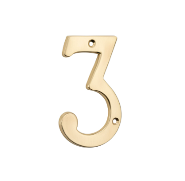 Numerals – 3 - Polished Brass