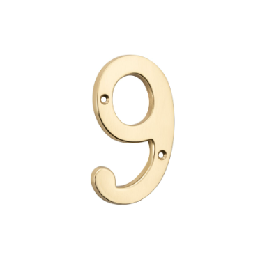 Numerals – 9 - Polished Brass