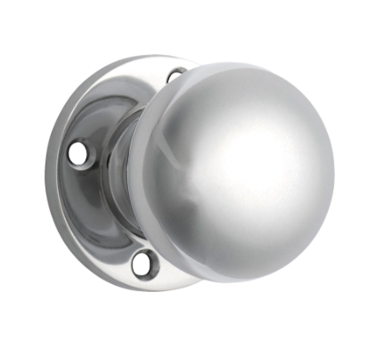 Retro Fit Mortice Knob – Round Rose - Chrome Plated
