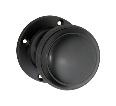 Tradco Milton 0731 Milton Knob – Round Rose in a sleek Antique Copper finish, Rose Round Backplate.