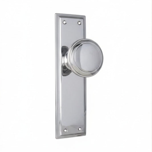 New Milton Knob - Long Backplate - Chrome Plated