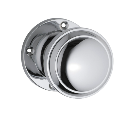 Tradco Milton 0735 Milton Knob – Round Rose in a sleek Chrome Plated finish, Rose Round Backplate.