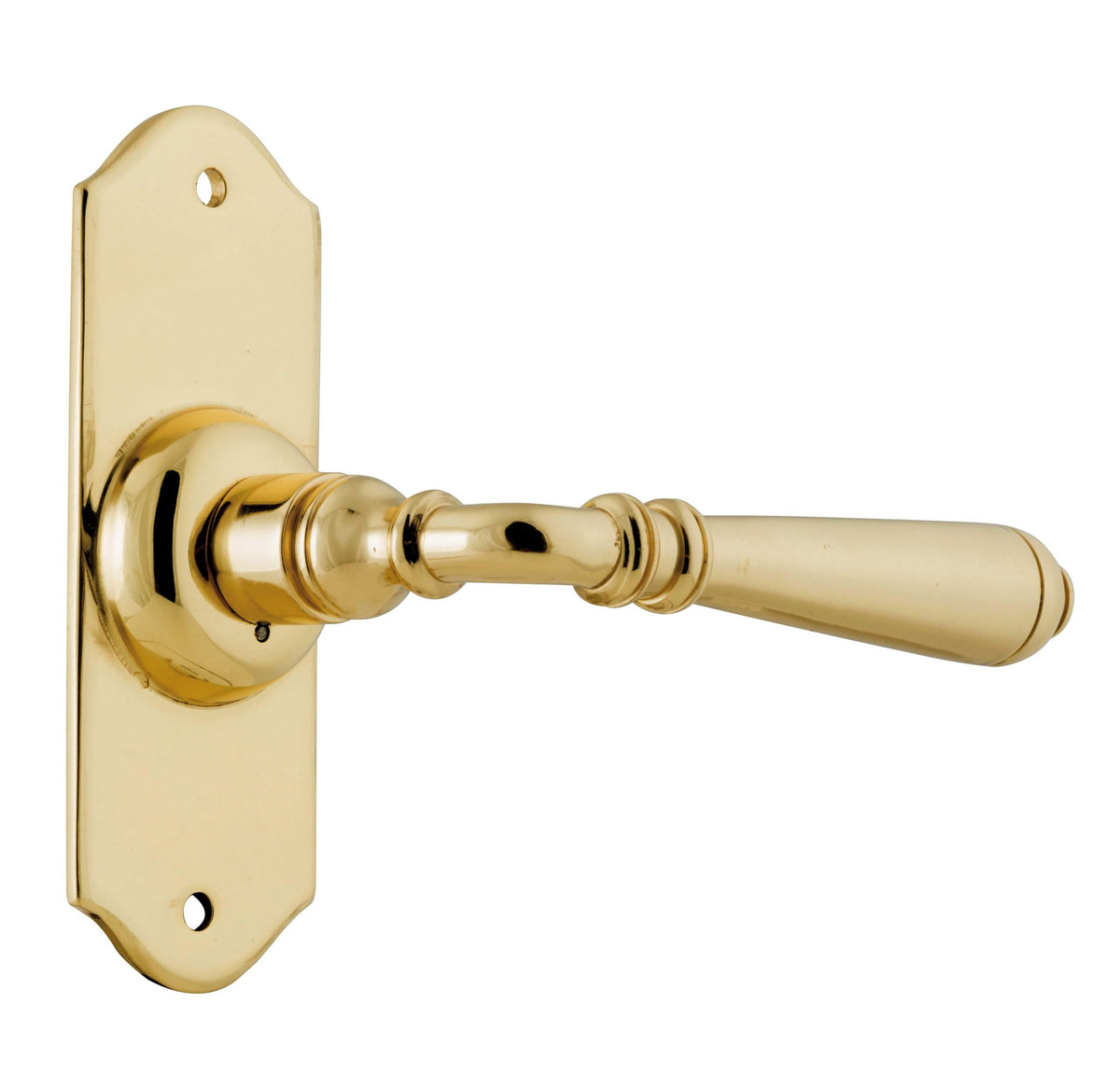 Reims Lever – Short Backplate - Polished Brass