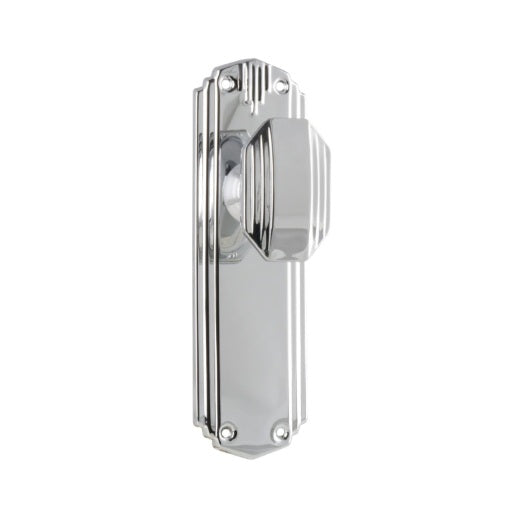 Napier Art Deco Door Knob (Passage) – Long Backplate - Chrome Plated