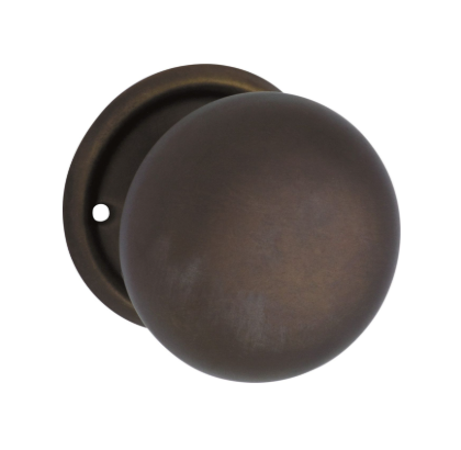 Plain Mortice Knob – Round Rose - Antique Brass