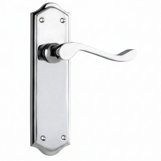 New Henley Lever - Long Backplate - Chrome Plated - Brand New Tile