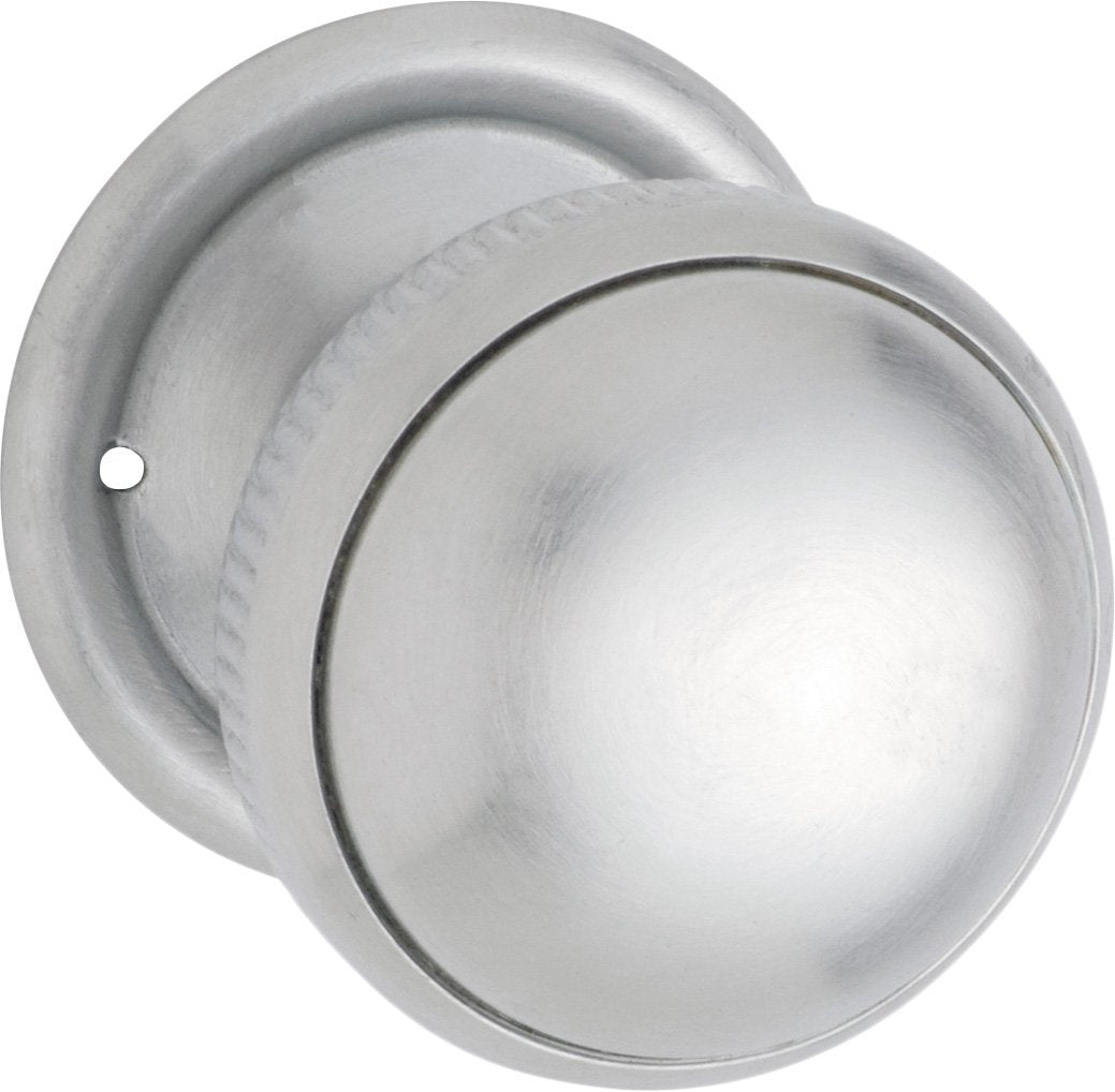 Milled Edge Mortice Knobs - Round Rose Backplate