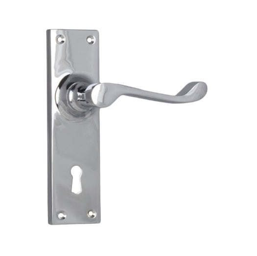 Victorian Lever (Skeleton Key) - Long Backplate - Chrome Plated
