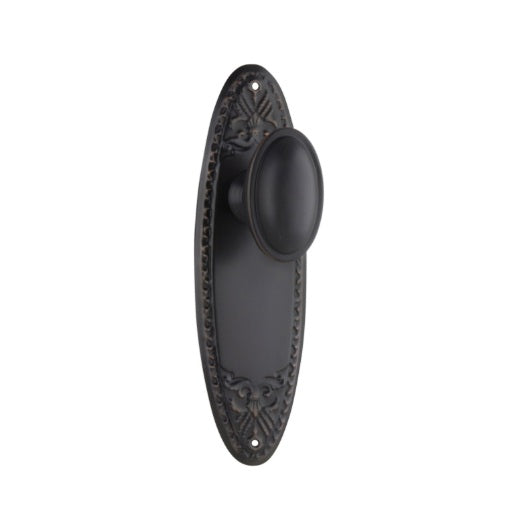 Fitzroy Door Knob (Passage) – Long Backplate - Antique Copper