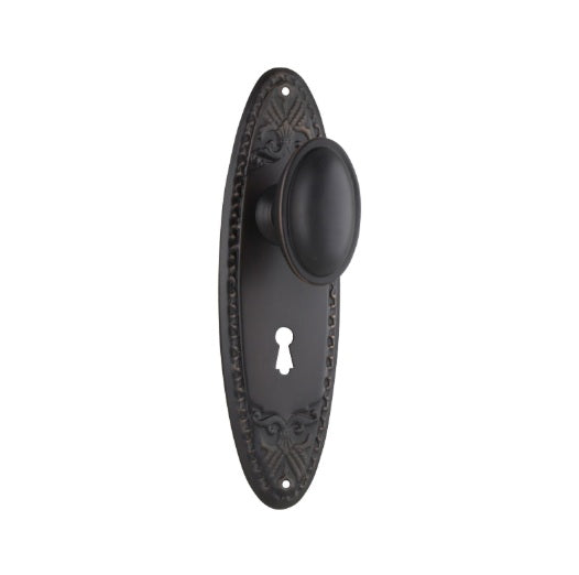 Fitzroy Door Knob (Skeleton Key) – Long Backplate - Antique Copper