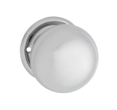 Plain Mortice Knob – Round Rose - Chrome Plated