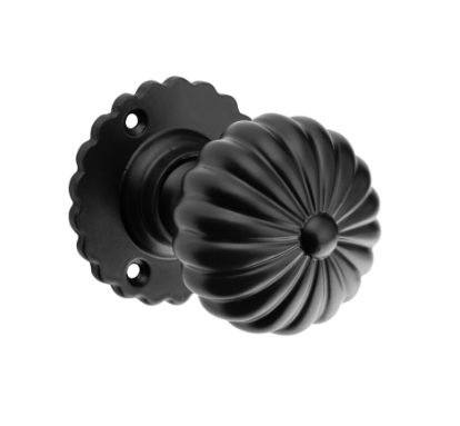 Fluted Mortice Knob - Matt Black
