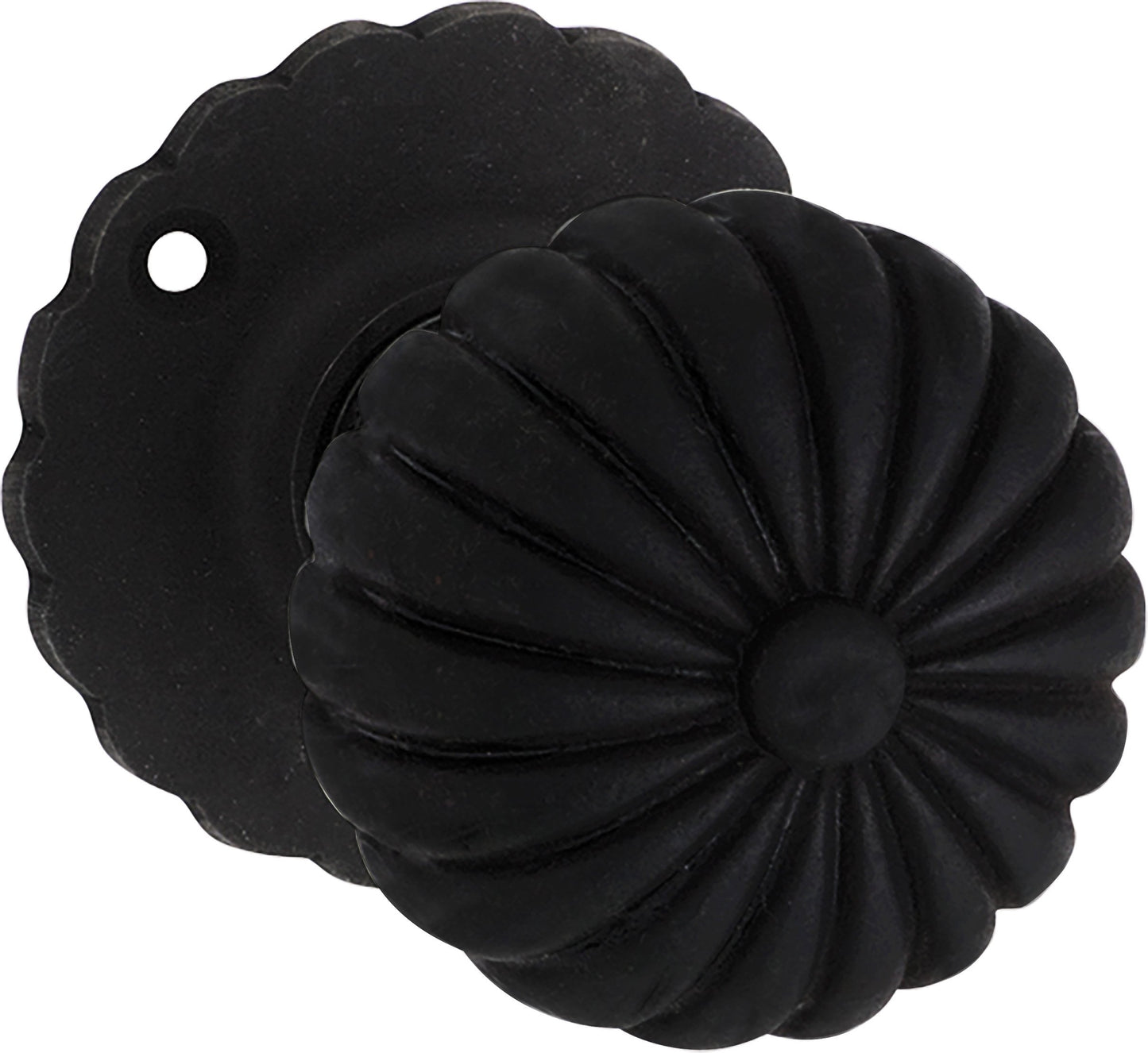 Fluted Mortice Knob - Matt Black