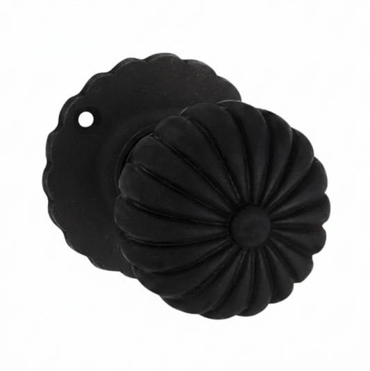 New Fluted Mortice Knob - Matt Black - Brand New Tile