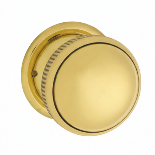 New Milled Edge Mortice Knobs - Round Rose Backplate - Small - Brand New Tile